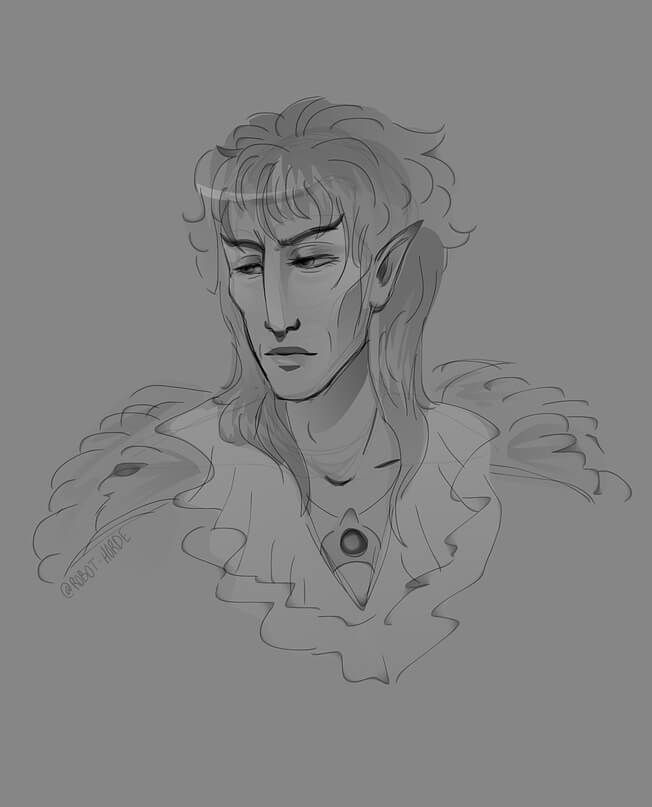 Bust sketch of Jareth
