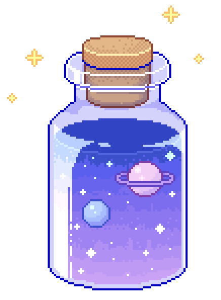 bottle with galaxy in it